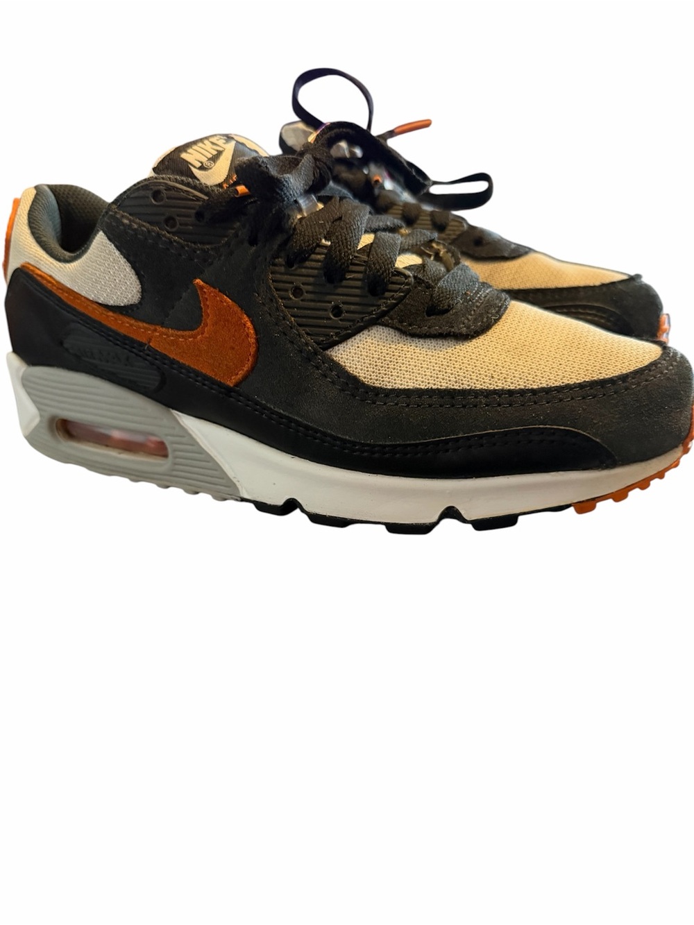 Nike Mens Air Max Low-Top Sneakers - Black, Cream & Orange